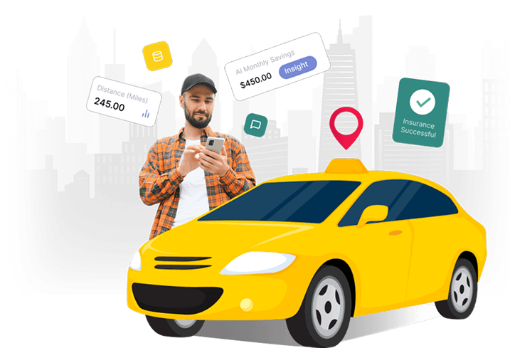 Driver using mobile with car